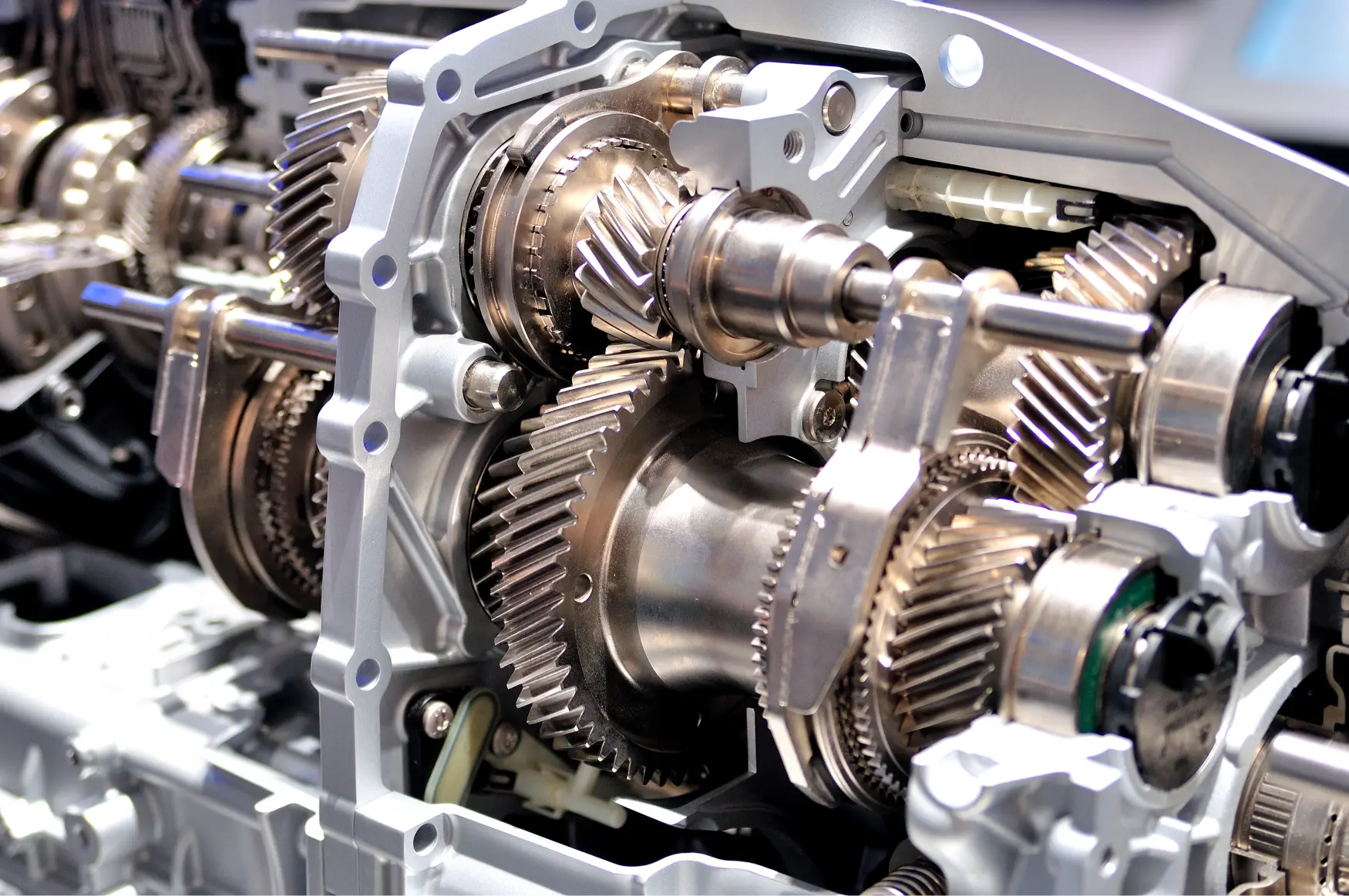 Close-up of an automatic transmission.